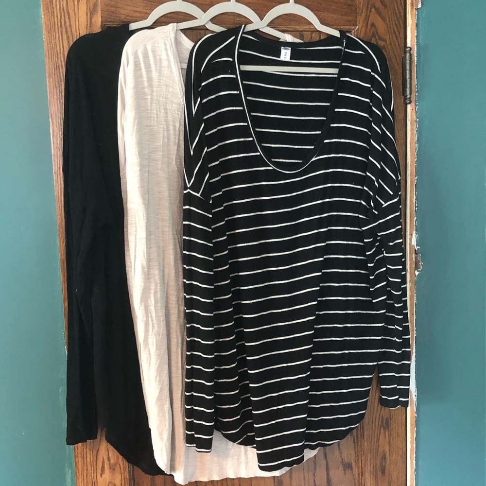 3 Scoop Neck Luxe Long Sleeve Tees